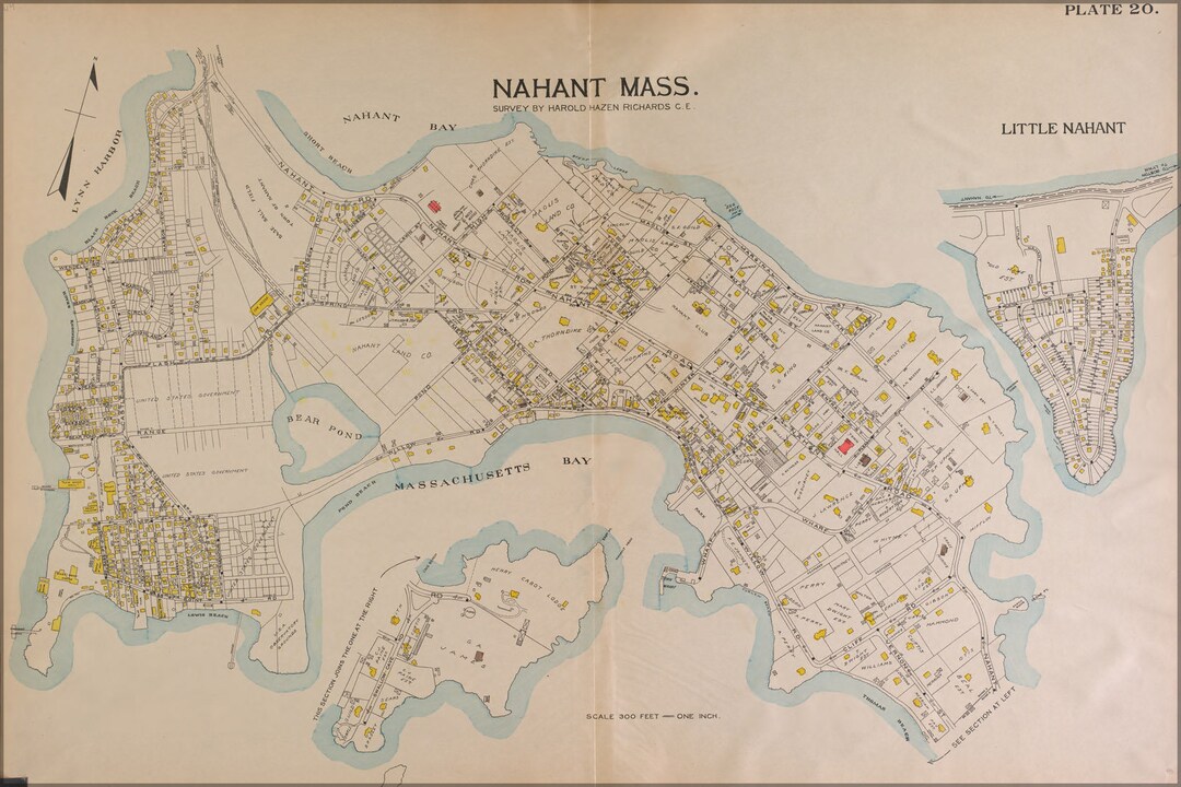 Poster, Many Sizes Available Map of Nahant Massachusetts 1897 Etsy