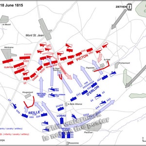 Poster, Many Sizes Available; Battle of Waterloo Map