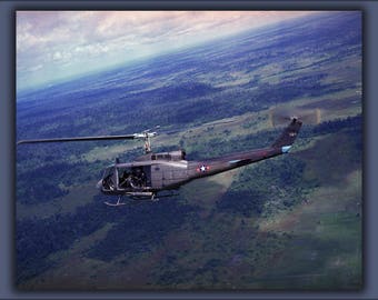 Poster, Many Sizes Available; Uh-1H Uh-1 Huey Helicopter In Flight, August 1971