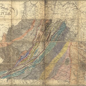 Poster, Many Sizes Available; Geological Map Of The State Of Virginia 1862