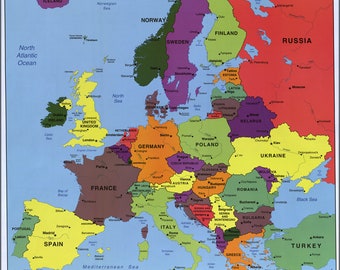 Póster, muchos tamaños disponibles; cia mapa de europa 2004