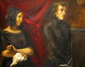 Poster, Many Sizes Available; reconstruction of Delacroix's 1838 painting, Portrait of Frederic Chopin and George Sand