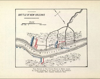 Poster, Many Sizes Available; Map Of Battle Of New Orleans