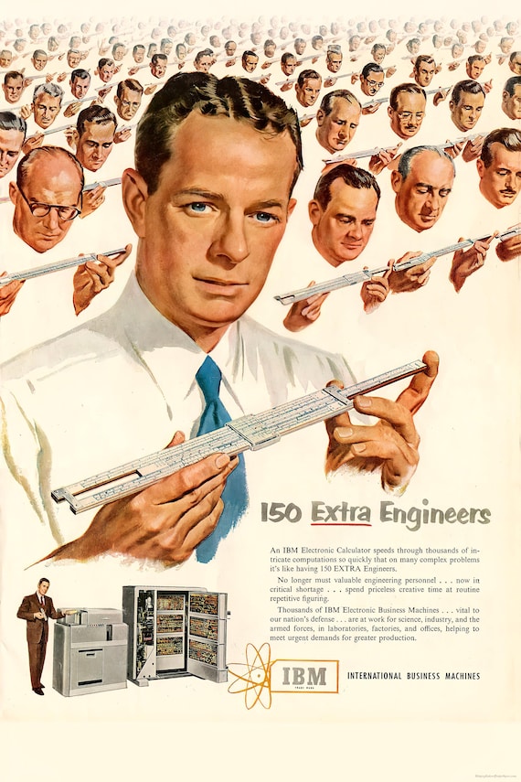 ポスター、各種サイズあり；IBM 150 Extra Engineers 1951 - Etsy 日本