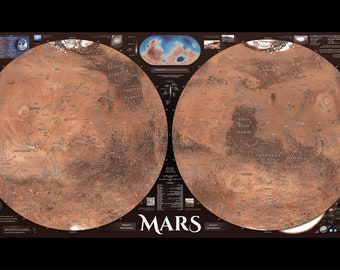 Poster, Many Sizes Available; Map of Mars