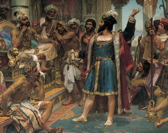 Poster, Many Sizes Available; Vasco da Gama before the Zamorin of Calicut, by Veloso Salgado, 1898