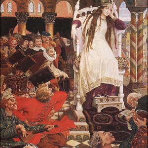 Affisch, många tillgängliga storlekar; Den osmilende tsarevna Viktor Vasnetsov.  (Nesmeyana)