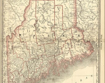 Poster, Many Sizes Available; Map of Maine 1881