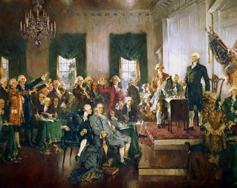 Poster, Many Sizes Available; Scene at the Signing of the Constitution of the United States by Howard Chandler Christy