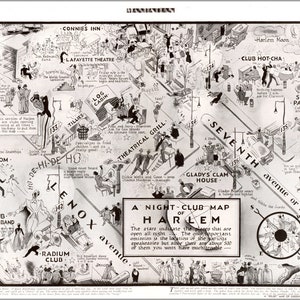 Poster, viele Größen erhältlich; Nachtclub Karte von Harlem, New York City, 1932 Bar Poster