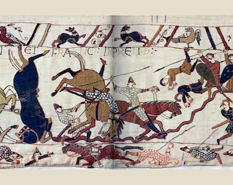 Poster, Many Sizes Available; Bayeux Tapestry depicting the Battle of Hastings