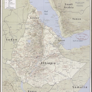Affiche, de nombreuses tailles disponibles; cia carte de l’Erythrée et l’Ethiopie 2009
