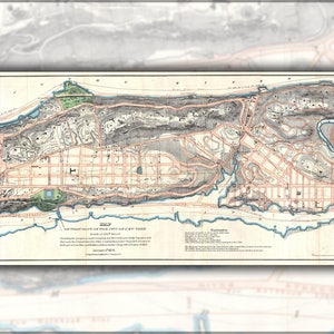 Poster, molti formati disponibili; Mappa di Knapp 1870 del nord di Manhattan (New York City), Harlem, Washington Heights, Inwood