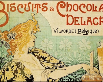 Poster, Many Sizes Available; Art Nouveau P4 Biscuits And Chocolat Delacre C1896 Henri Privat-Livemont Art Naouveau