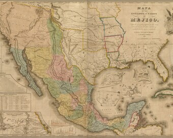 Poster, Many Sizes Available; map of mexico 1847 in spanish