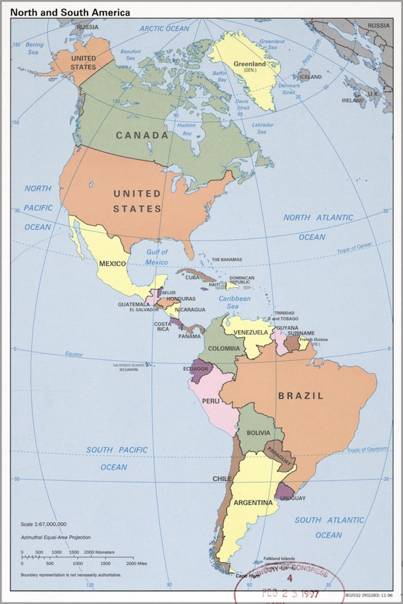 North And South Map Poster Many Sizes Available Cia Map Of North And South | Etsy Australia