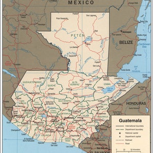 Poster, Many Sizes Available; Cia Map Of Guatemala 2000