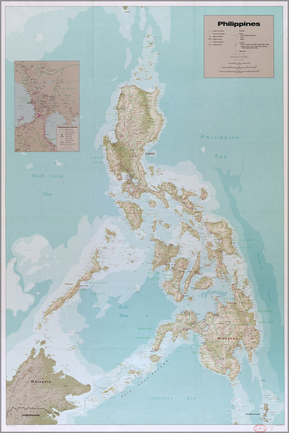 Poster, Many Sizes Available Cia Map of Philippines 1990 - Etsy
