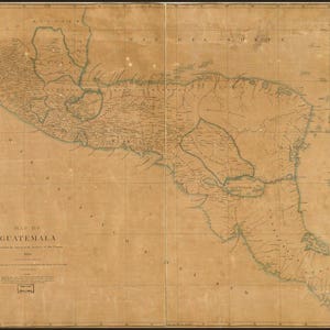 Plakat, viele Größen erhältlich; Karte von Guatemala 1826