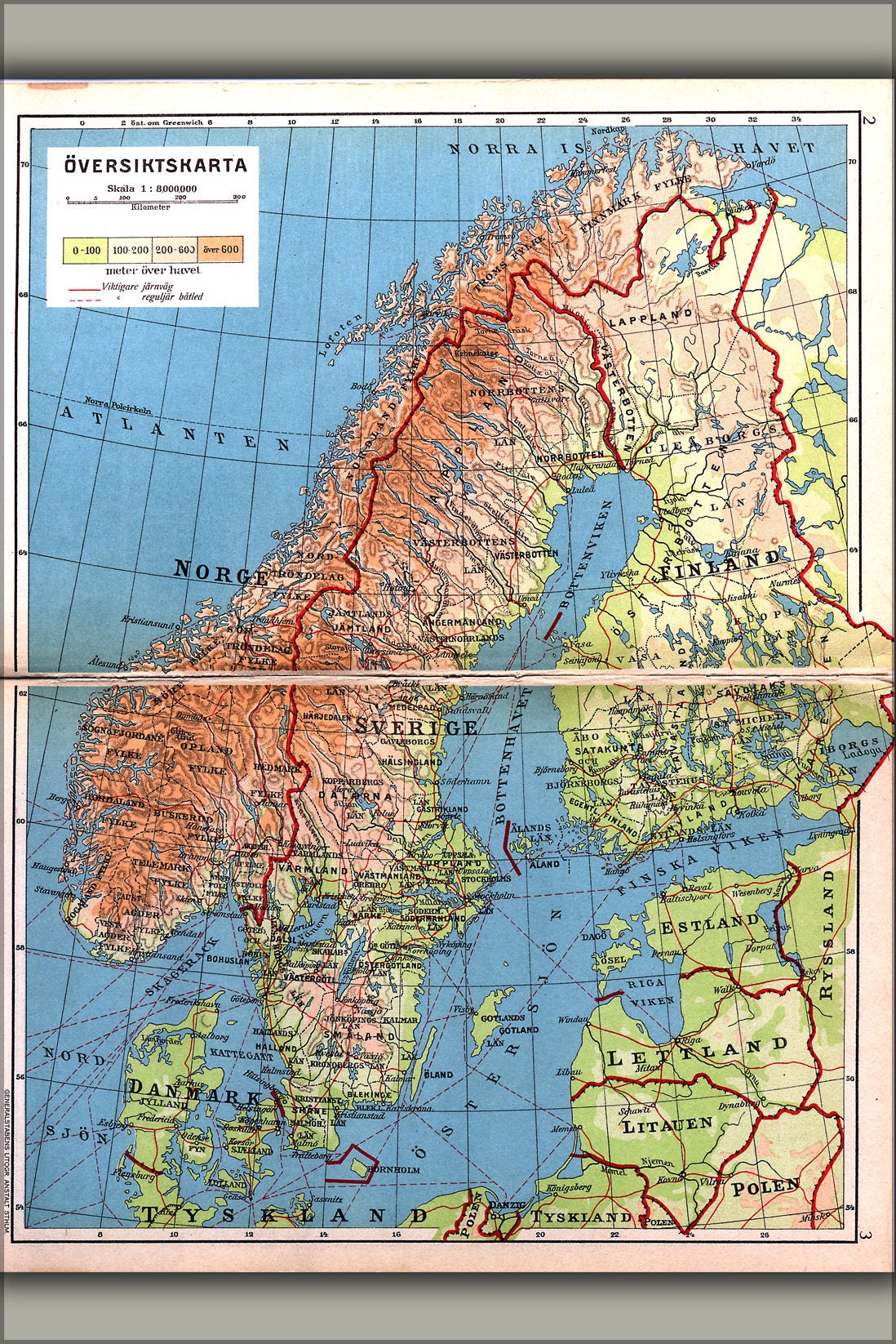Mapa de Escandinávia da Editors Choice em póster, tela e muito mais