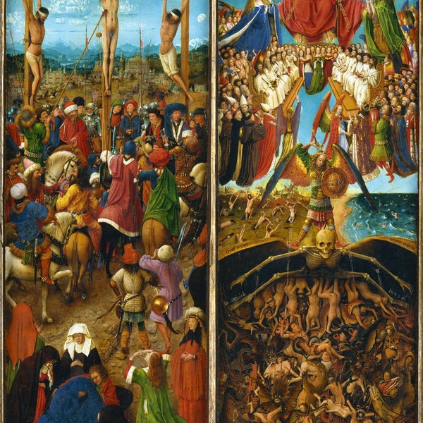 Poster, Many Sizes Available; The Crucifixion; The Last Judgment, part of a triptychon by Jan van Eyck