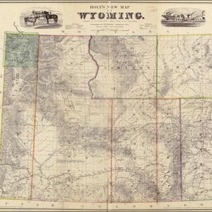 Affiche, beaucoup de tailles disponibles ; Nouvelle carte Holt du Wyoming 1883
