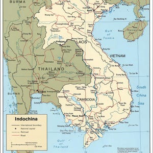 Poster, Many Sizes Available; Cia Map Of Vietnam Laos Cambodia 1985