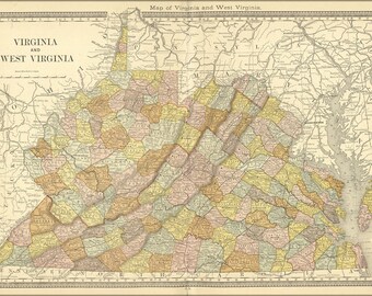 Poster, Many Sizes Available; Map Of West Virginia & Virginia 1881