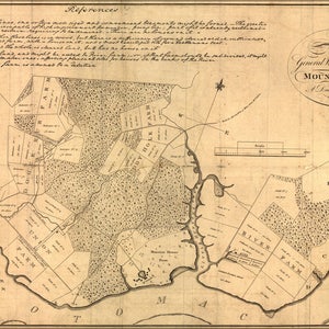 Poster, vele maten beschikbaar; Kaart van George Washington boerderij Mount Vernon 1801