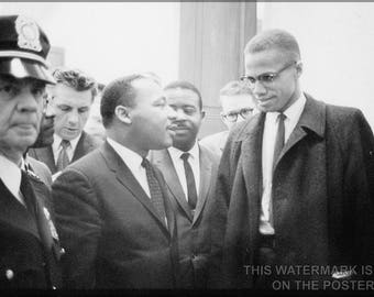 Affiche, beaucoup de tailles disponibles ; Martin Luther King Jr. Et Malcolm X C1964