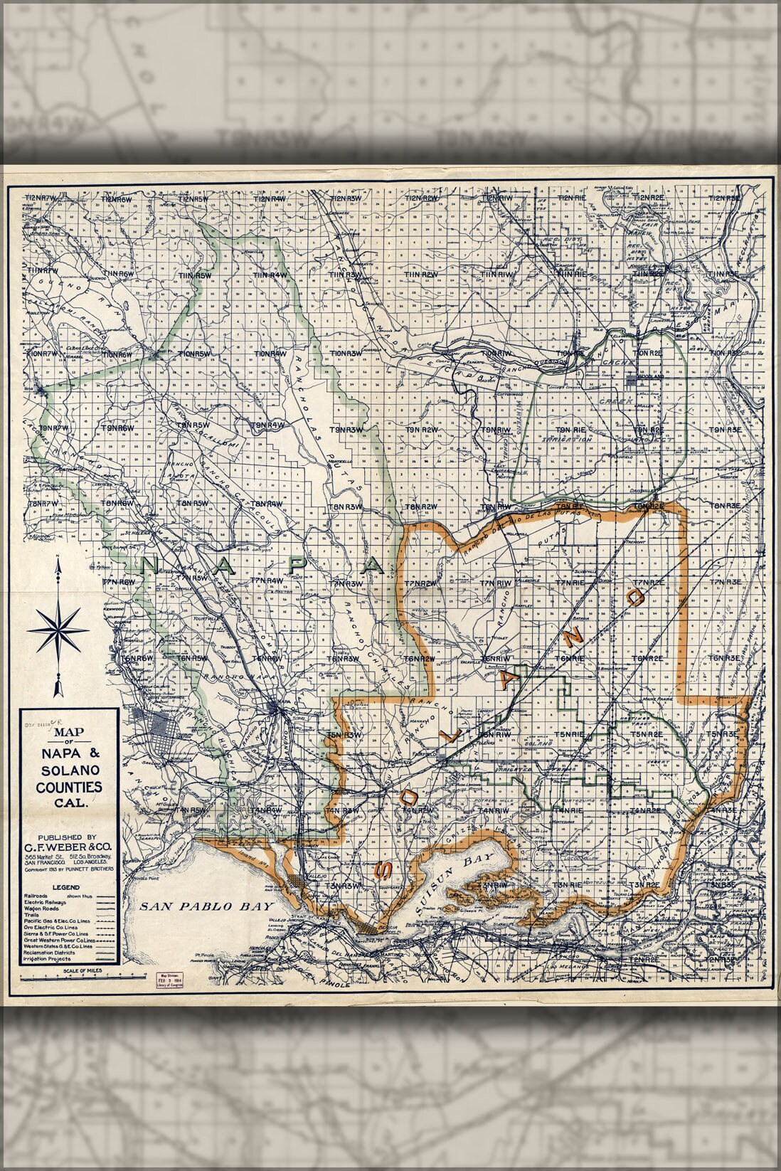 Poster, Many Sizes Available Map of Napa & Solano Counties