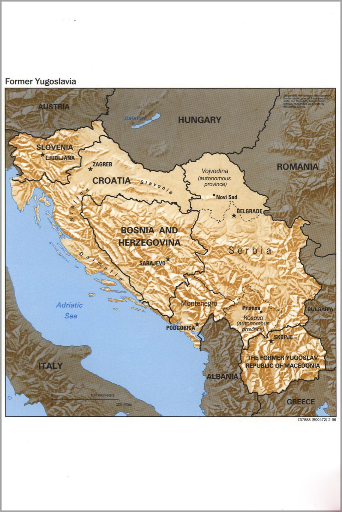 Poster Many Sizes Available Cia Map Of Former Yugoslavia image 1