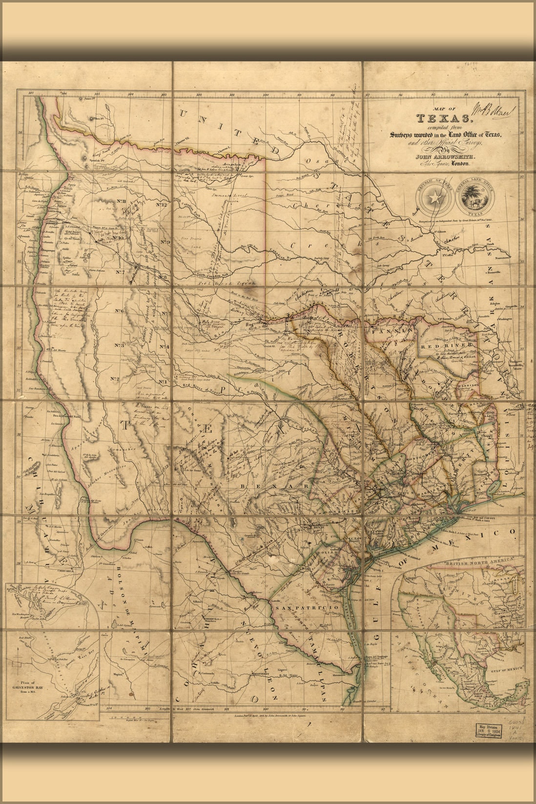 Poster, Many Sizes Available; Map of Texas 1841