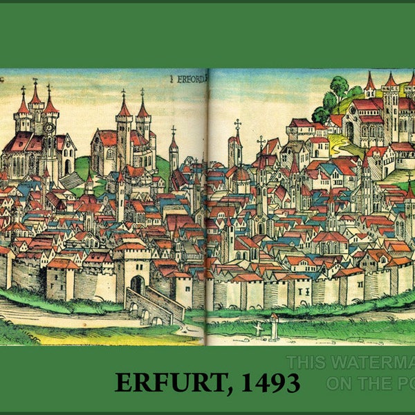 Poster, Many Sizes Available; Erfurt Germany  1493 Woodcut From The Nuremberg Chronicle Erfurt 1493