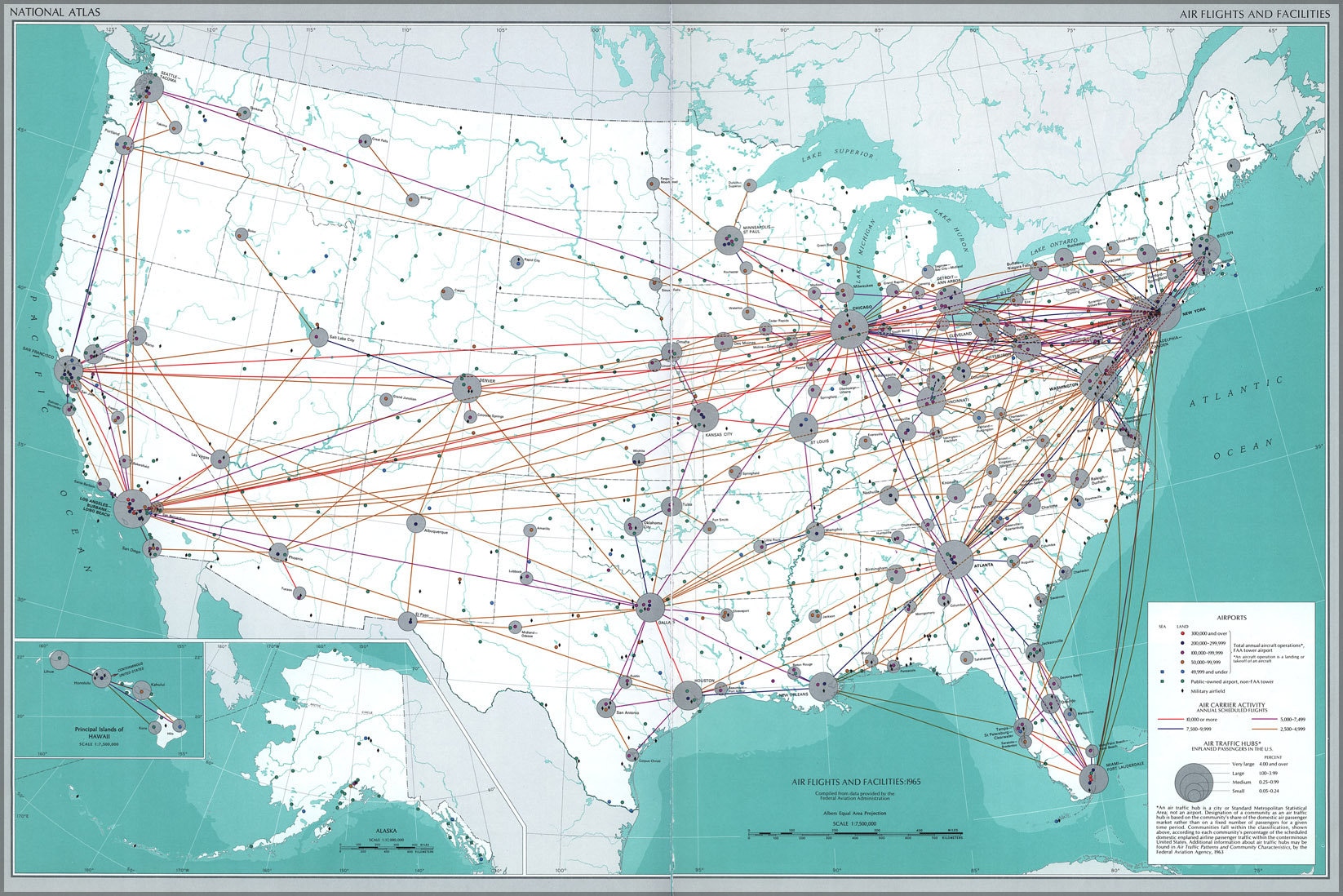 Poster, Many Sizes Available; Map Air Traffic & Airports United States ...