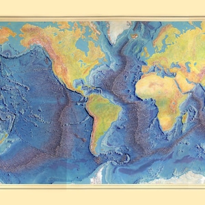 Poster, viele Größen erhältlich; Heezen-Tharp World Ocean Floor Map Von Berann 1977
