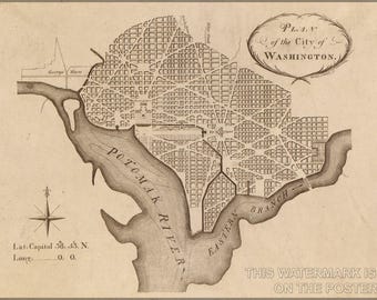 Poster, Many Sizes Available; Washington D.C. Plan Plan  Pierre Charles L'Enfant