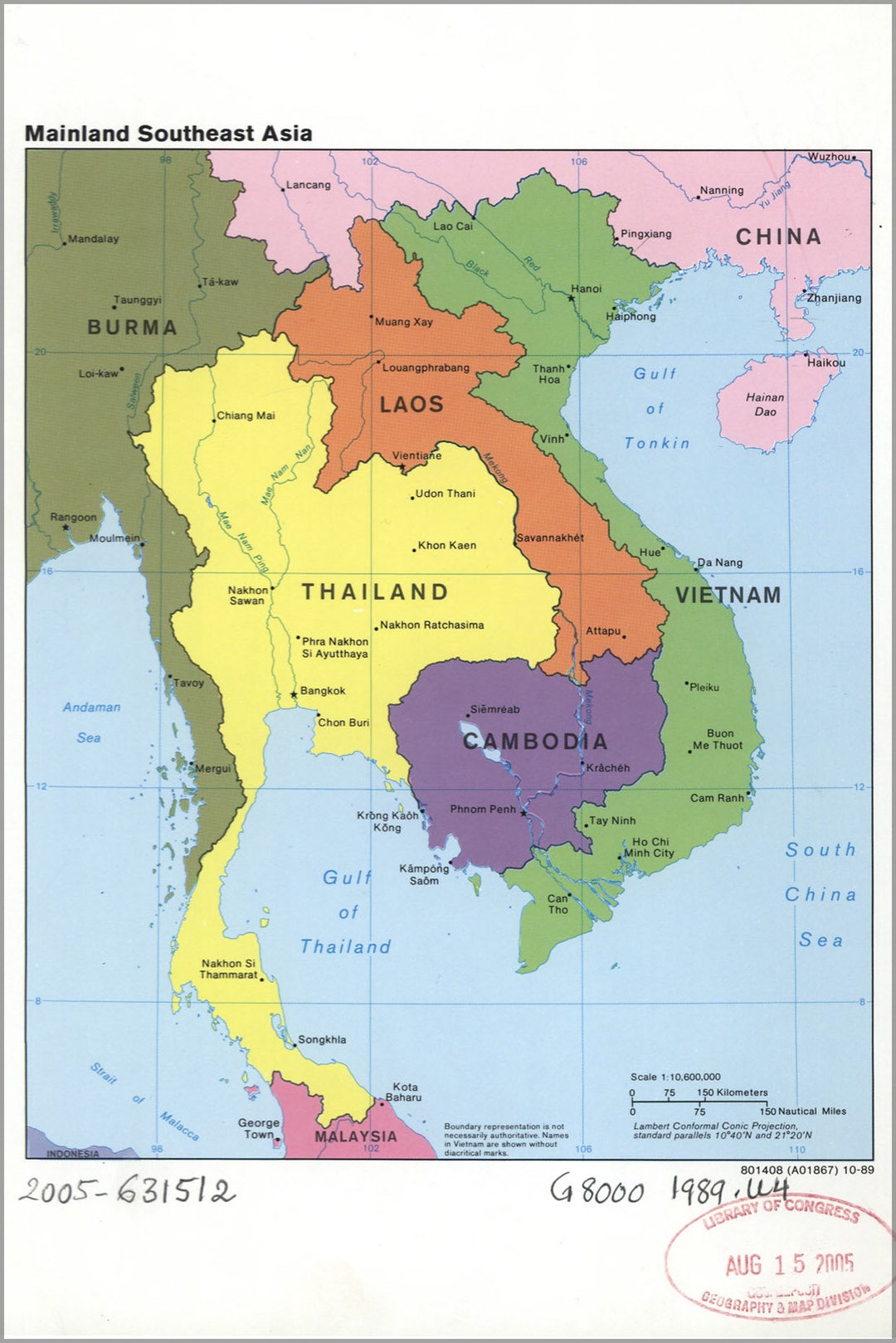 Poster, Many Sizes Available Cia Map Vietnam Laos Cambodia Thailand