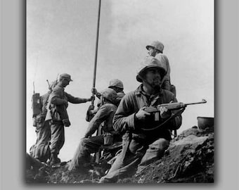 Poster, Many Sizes Available; Iwo Jima First Flag