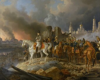 Poster, Many Sizes Available; Napoleon watching the fire of Moscow in September 1812, by Adam Albrecht (1841)