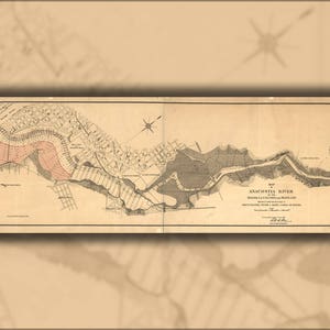 Plakat, viele Größen erhältlich; Karte Anacostia River Washington Dc Maryland 1891