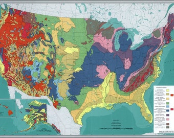 Poster, Many Sizes Available; map of geology of the united states 1970
