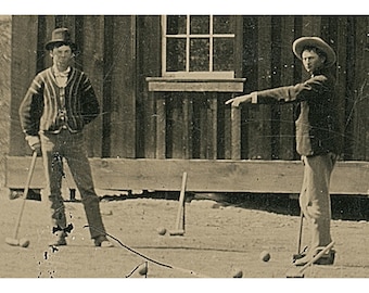 Poster, Many Sizes Available; Billy the Kid (left) playing croquet in 1878