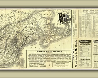 Poster, Many Sizes Available; 1888 Map Of The Boston And Maine Railroad