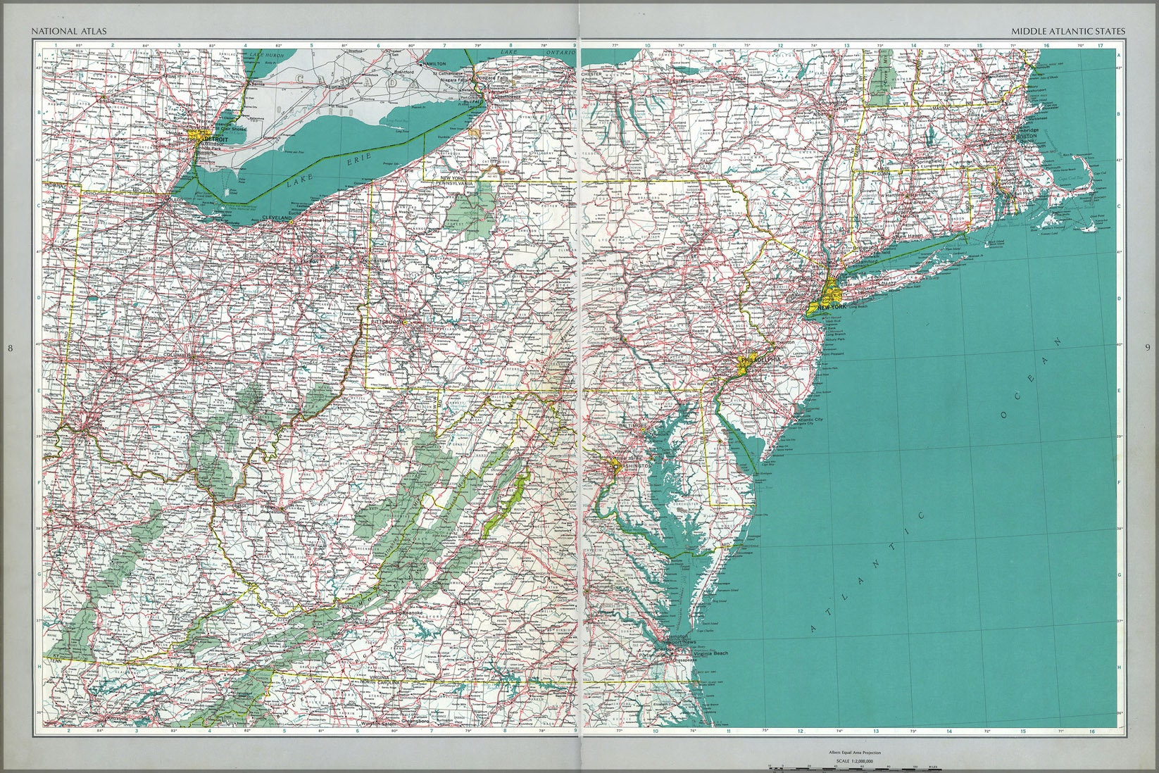 Mid Atlantic Area Map Poster Many Sizes Available Map Mid Atlantic States New | Etsy Ireland