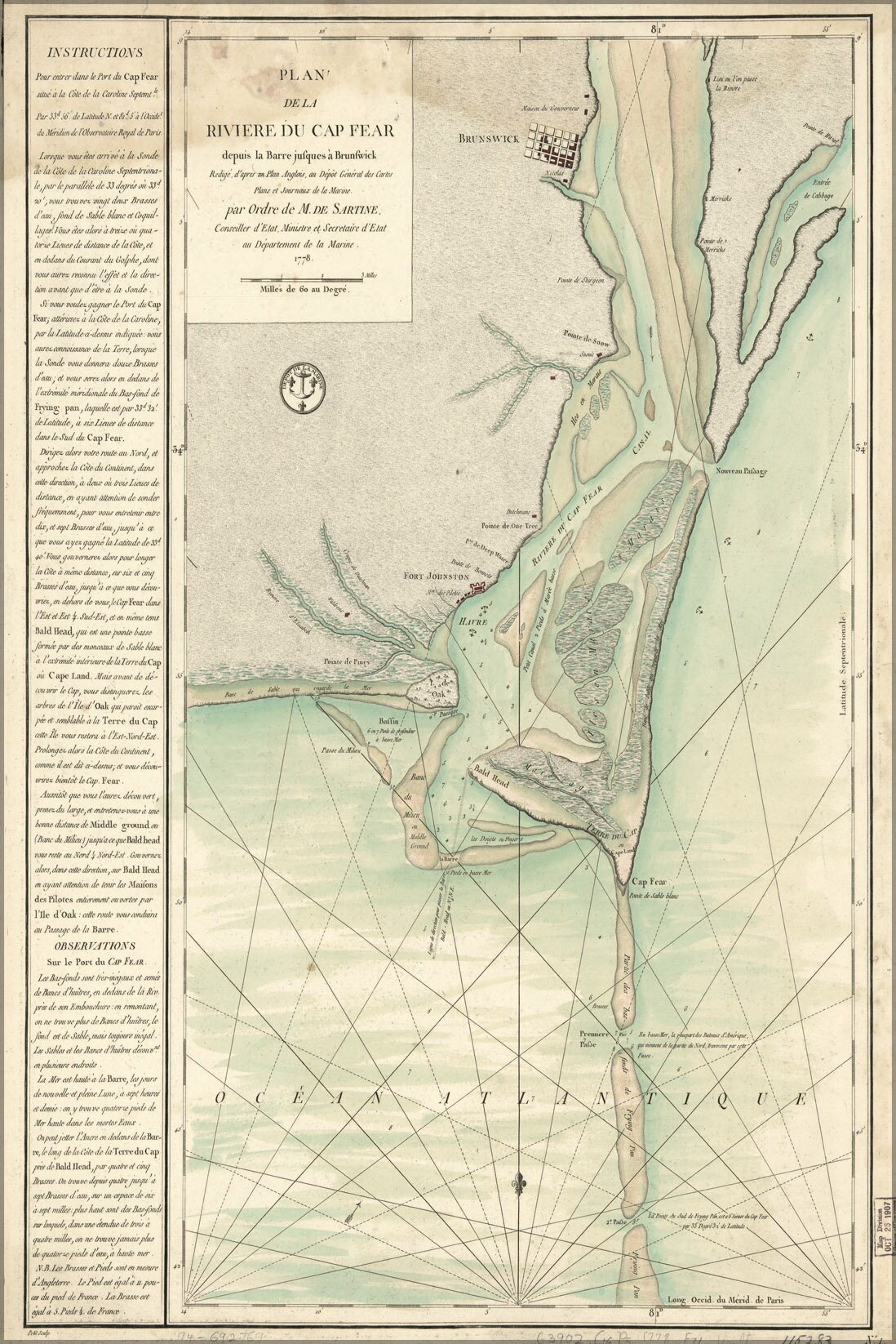 Poster, Many Sizes Available; Map Cape Fear River North Carolina 1778 ...