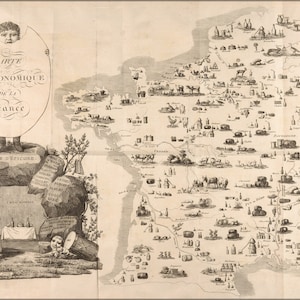 Poster, Many Sizes Available; Carte Gastronomique De La France French Cuisine Map 1809