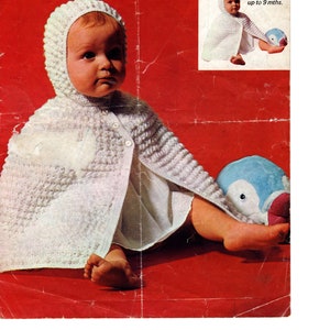 Vintage Crochet Pattern - Baby Cape / Shawl - Patons 6333