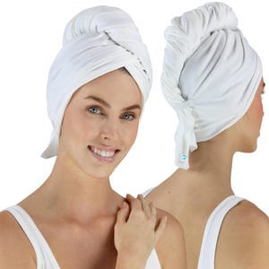 Hair RePear Ultimate SHORT Hair Towel - Anti Frizz Absorbent Premium Cotton Smooth like a T-shirt Versatile for Curly, Wavy, Straight Hair