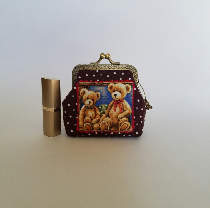 Coin Purse Kisslock Metal Frame Teddy Bears Etsy
